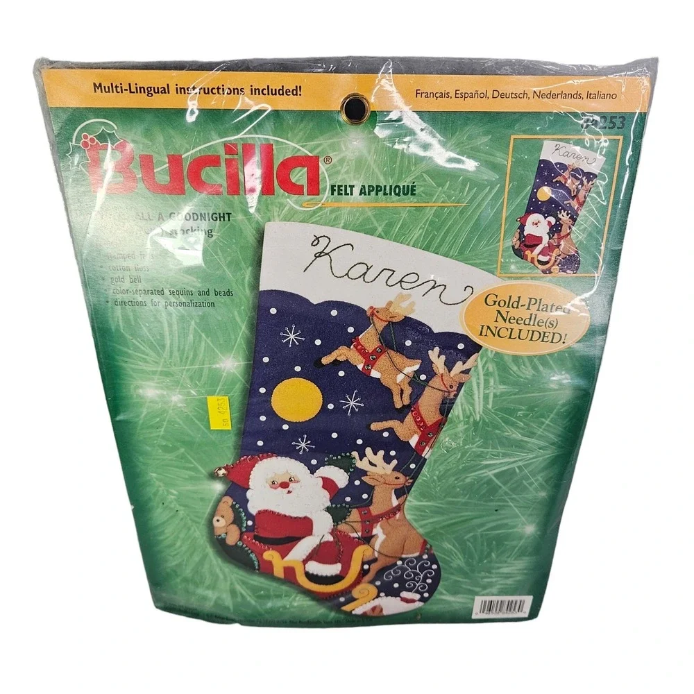 Bucilla AND TO ALL A GOOD NIGHT Felt Applique Christmas 18